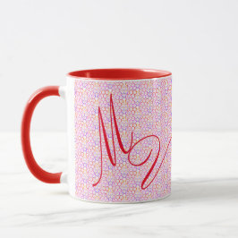 Geometrisk Hett Färg Monogrammed Mugg