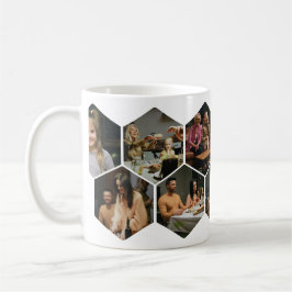 Geometrisk Hexagon Fotokollage Kaffemugg