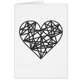 Geometrisk hjärta hälsningskort