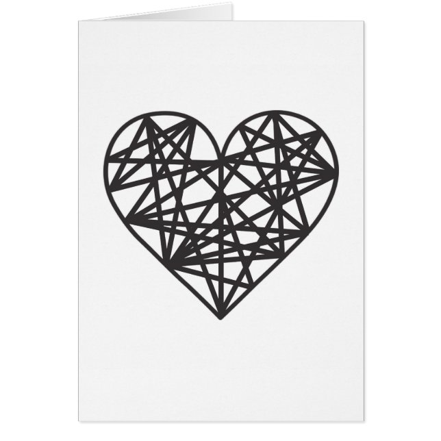 Geometrisk hjärta hälsningskort (Framsidan)