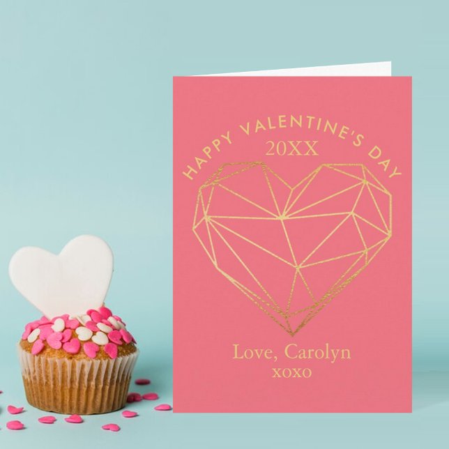 Geometrisk hjärtfoto Alla hjärtans dag Helgkort (Skapare uppladdad)