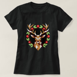 Geometrisk hjortkrans julskjorta t shirt