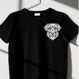 geometrisk hund design t shirt