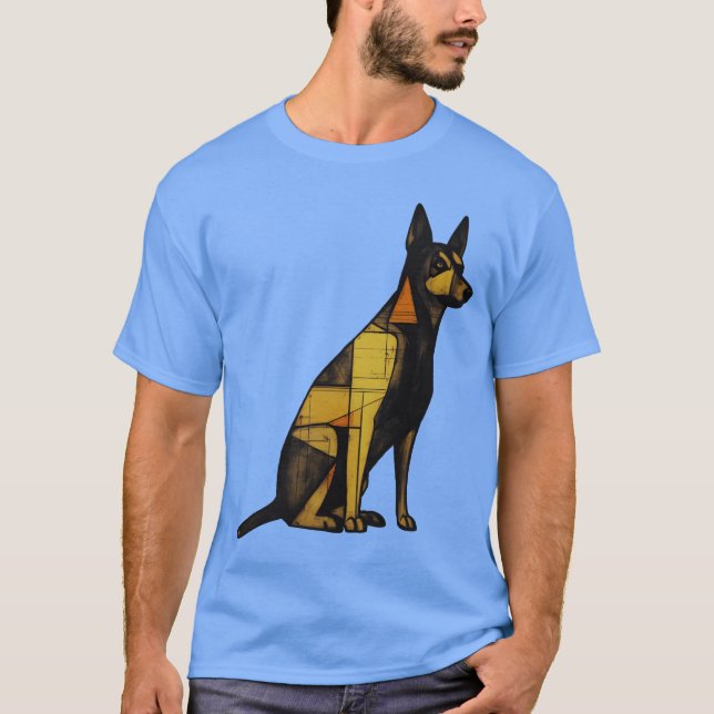 Geometrisk Hund T Shirt (Framsida)