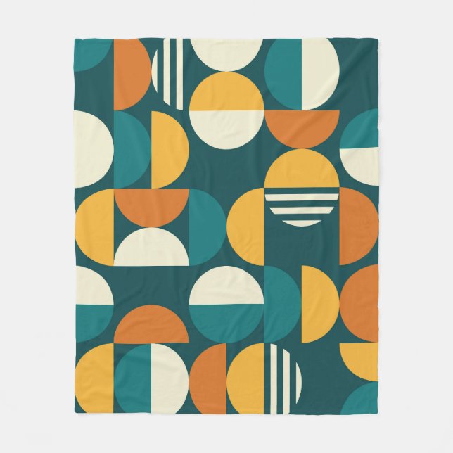 Geometrisk i mitten av århundradet: Retro-minimali Fleecefilt (Framsidan)