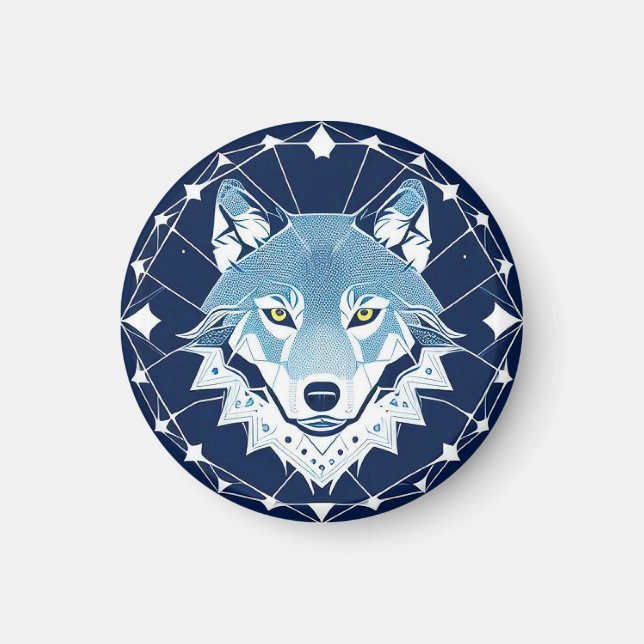 Geometrisk illustration av en varg magnet (Framsidan)