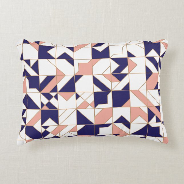 Geometrisk invecklad, vintage modern, sömlös platt prydnadskudde (Framsidan)