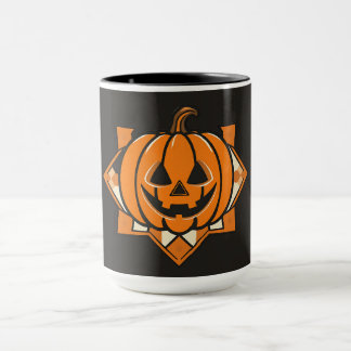 Geometrisk Jack-O-Lantern Halloween Mugg