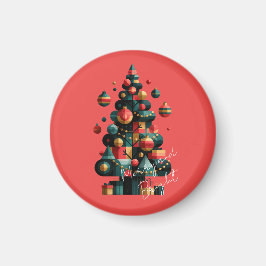 Geometrisk julgran magnet