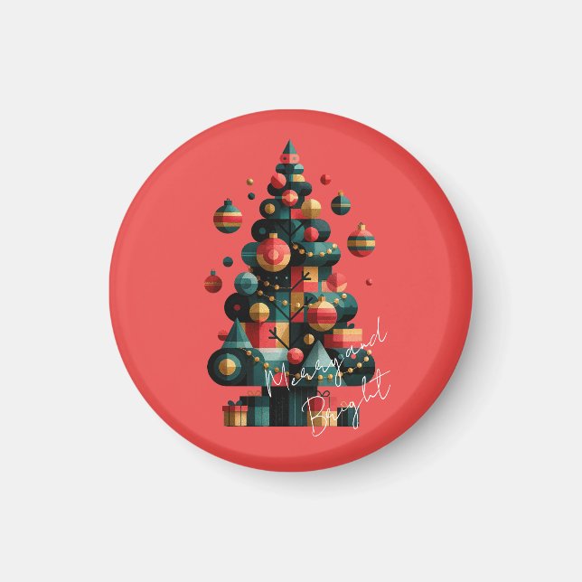 Geometrisk julgran magnet (Framsidan)