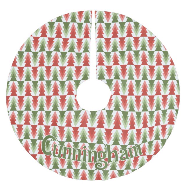 Geometrisk julgransdunge julgransmatta borstad polyester (Framsidan)