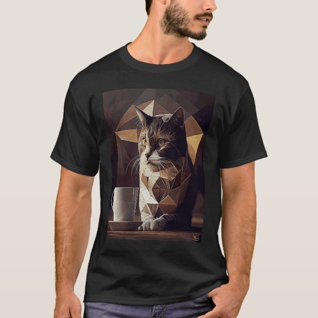 Geometrisk kafékaffe t shirt (Framsida)