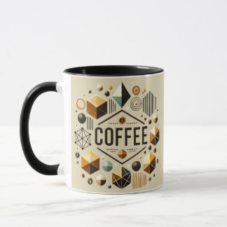 Geometrisk kaffedesign i Älskare, modern och Snygg Mugg