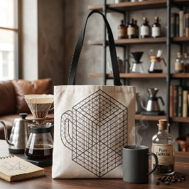 Geometrisk kaffemugg Isometrisk rutnät konst Tygkasse