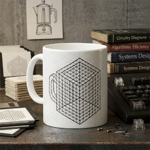 Geometrisk kaffemugg Isometrisk rutnätskonst