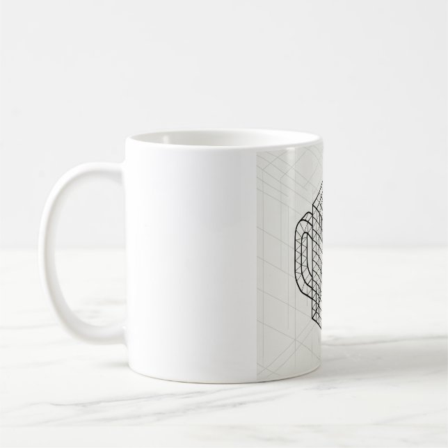 Geometrisk kaffemugg Isometrisk rutnätskonst  (Vänster)