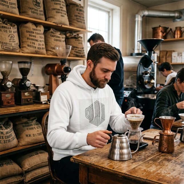 Geometrisk kaffemugg Isometrisk rutnätskonst  Hoodie (Skapare uppladdad)