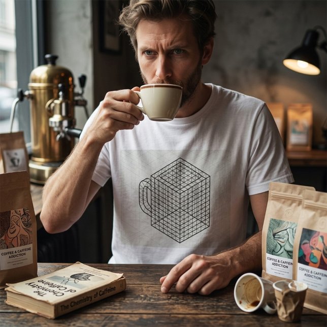 Geometrisk kaffemugg Isometrisk rutnätskonst  T Shirt (Skapare uppladdad)