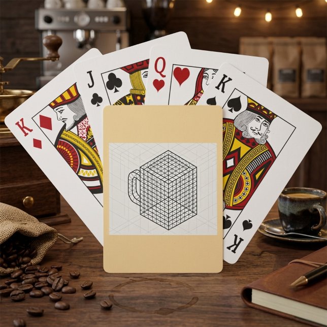 Geometrisk kaffemugge Isometrisk rutnätskonst  Casinokort (Skapare uppladdad)