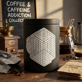 Geometrisk kaffemugge Isometrisk rutnätskonst Fyrkantigt Klistermärke