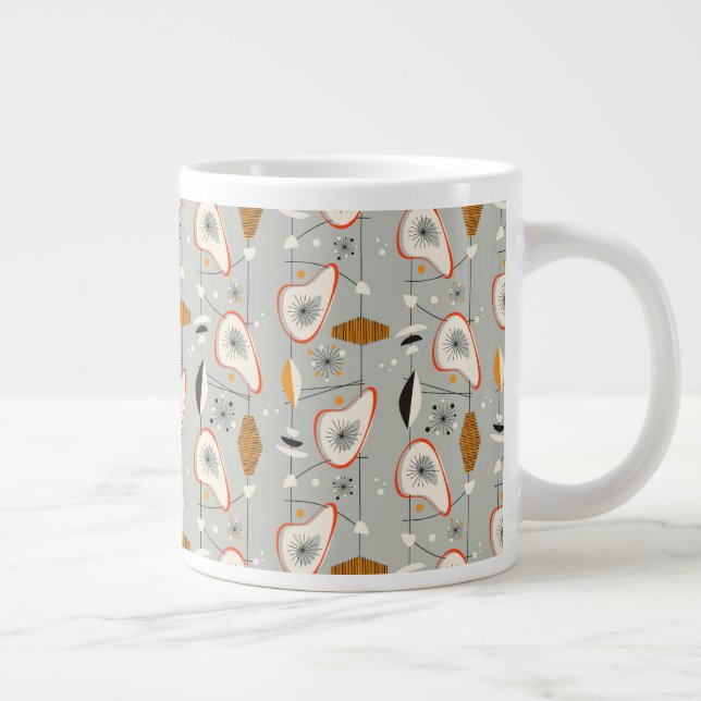Geometrisk kalk och blå Mönster Jumbo Mugg (Höger)