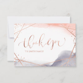 Geometrisk kalligrafi för vattenfärg i ro Guld Tack Kort