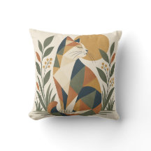 Geometrisk Katt Botanisk Konst