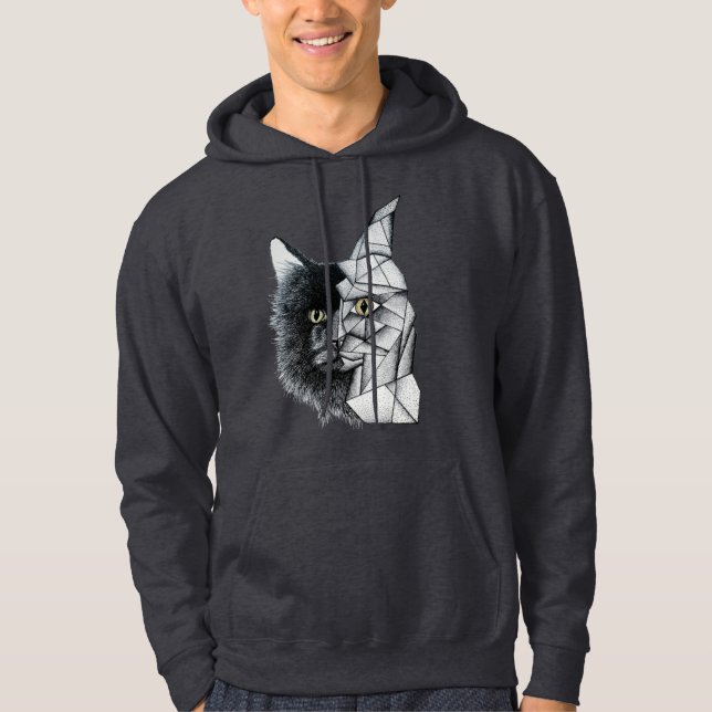 Geometrisk katt hoodie (Framsida)