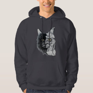 Geometrisk katt hoodie