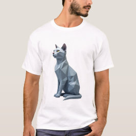 Geometrisk katt t shirt