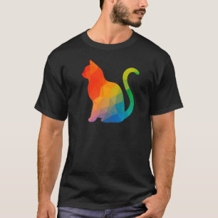 Geometrisk katt T-Shirt - Mörk