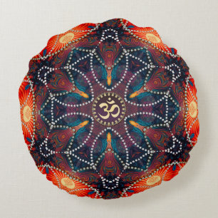 Geometrisk keltisk energi Om Mandala rund kudde