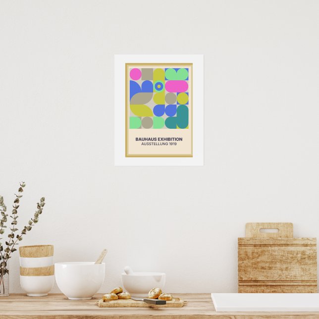 geometrisk klassisk bauhaus affischkonst design poster (Kök)