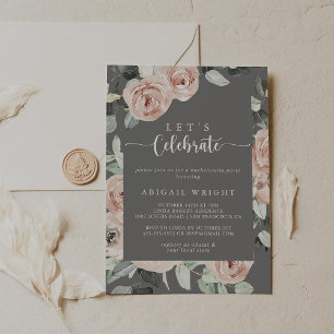 Geometrisk klassisk Blommigt Låt oss Celebrate Par Inbjudningar