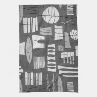 GEOMETRISK kökshandduk för 2 MoJo - GRÅ FÄRGLAGUN