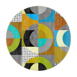 Geometrisk kollage: cirklar, vintage mönster.