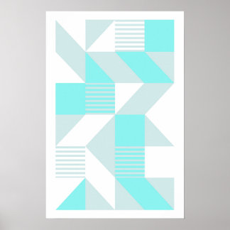 Geometrisk komposition i akvatoner poster