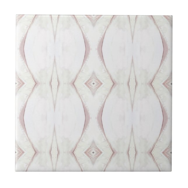 Geometrisk konsdekör för elfenbensvit rosa kakelplatta (Framsidan)