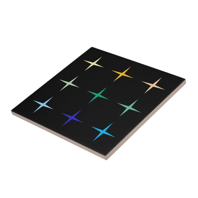 Geometrisk konsdesign för Retro Mid Centres Kakelplatta (Sidan)