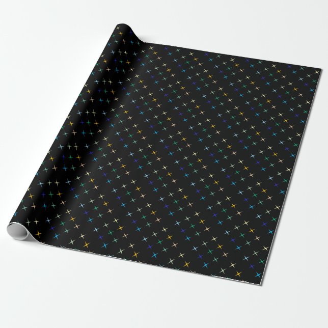 Geometrisk konsdesign för Retro Mid Centres Presentpapper (Utrullad)