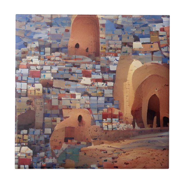 Geometrisk konst av marockansk mosaik, abstrakt kakelplatta (Framsidan)