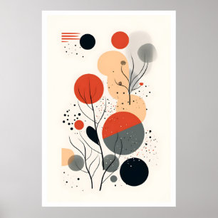 Geometrisk konst för Bauhaus i mitten av århundrad Poster
