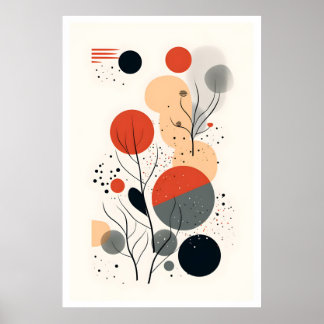 Geometrisk konst för Bauhaus i mitten av århundrad Poster