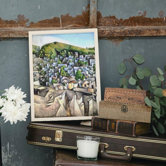 Geometrisk konst för Kayakoy-historisk avveckling Canvastryck (Skapare uppladdad)