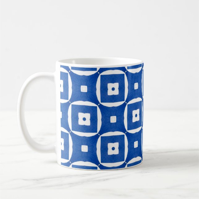Geometrisk konst för ljust färgrikt kaffemugg (Vänster)
