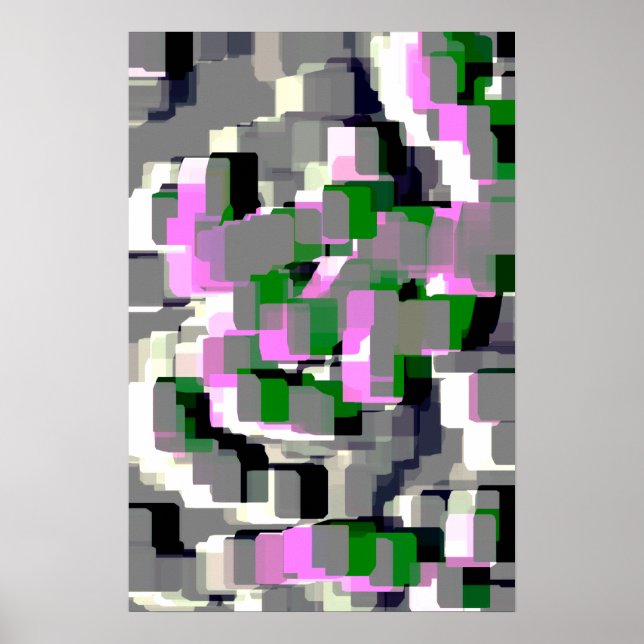 Geometrisk konst "Gardenias" Poster (Framsidan)