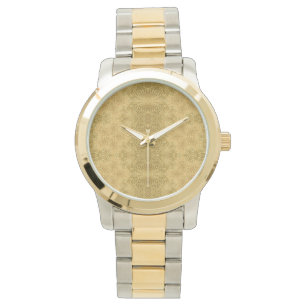 Geometrisk konst i guld mönster armbandsur