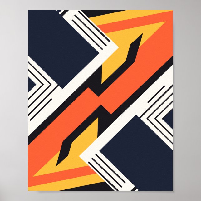 Geometrisk konst med djärva kontrasterande färger  poster (Framsidan)