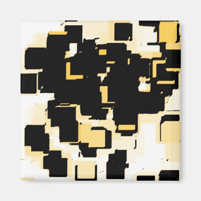Geometrisk konst "Orange Chocolate Cake" Magnet (Framsidan)