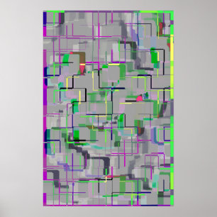 Geometrisk konst "Resa to the Zoo" Poster